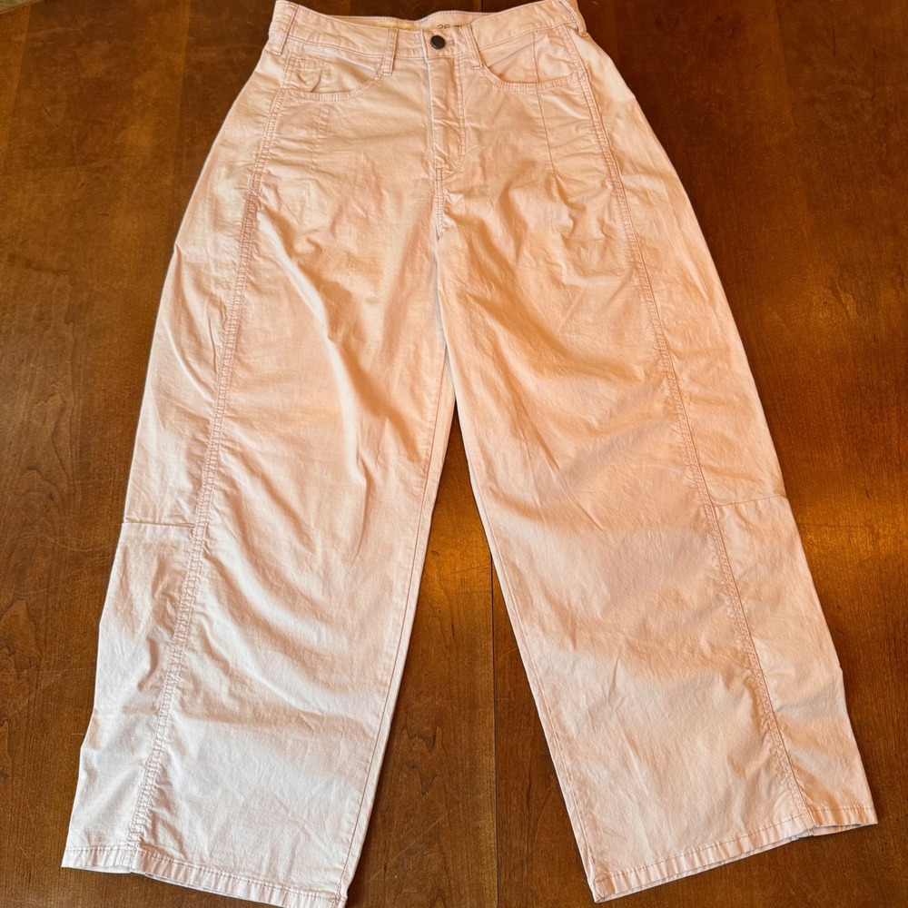 Pilcro Pant Women 26 Lt Pink Wide Leg Barrel High Rise Cropped Anthropologie